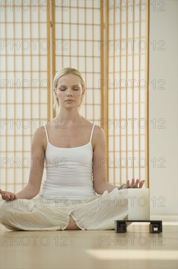 Woman meditating.