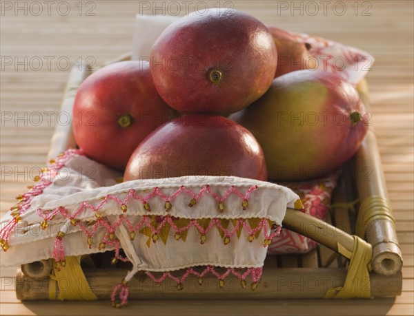 Mangoes in basket.