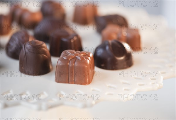 Selection of chocolates, studio shot.