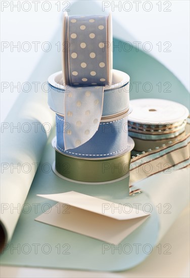 Studio shot of decorative ribbons.