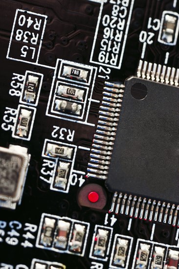 Close-up of computer chip.