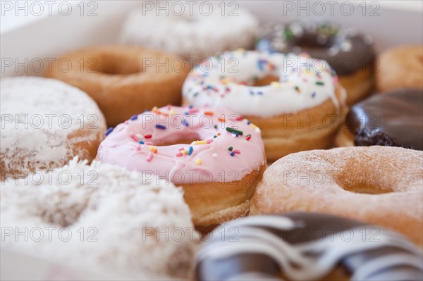 Doughnuts in box.