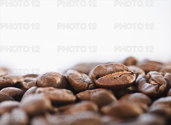 Roast coffee beans, studio shot.