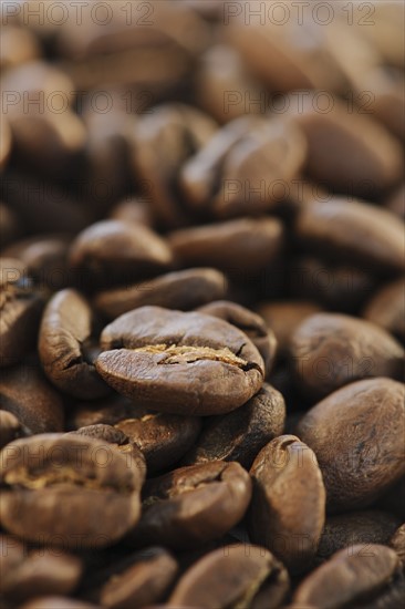 Roast coffee beans, studio shot.