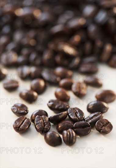 Roast coffee beans, studio shot.