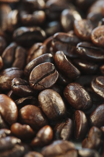 Roast coffee beans, studio shot.