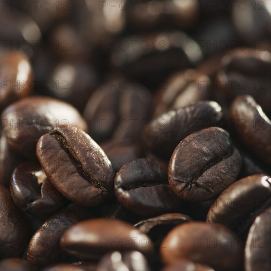 Roast coffee beans, studio shot.