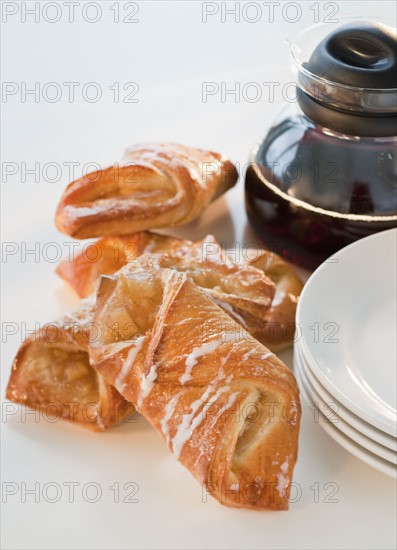 Studio shot of Danish breakfast.