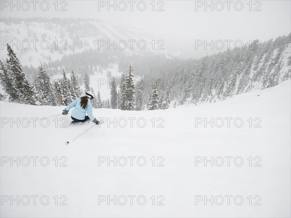 A downhill skier