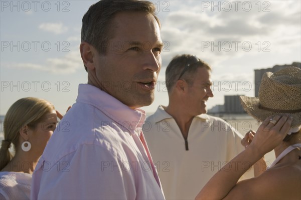 Two couples at the beach