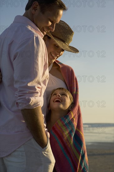 A family at the beach