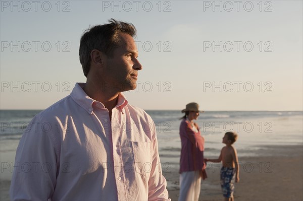 A family at the beach