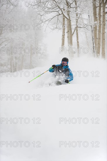 A downhill skier