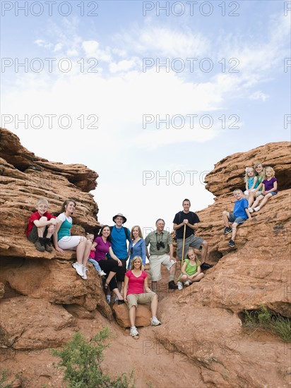 A large family on vacation at Red Rock