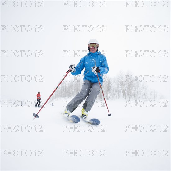 A downhill skier