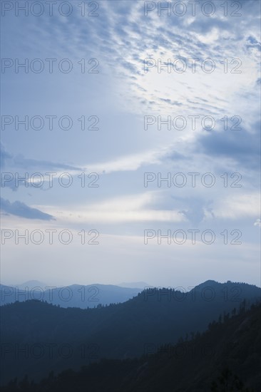 Mountain landscape with trees.