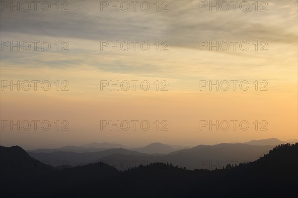 Mountain landscape with trees.