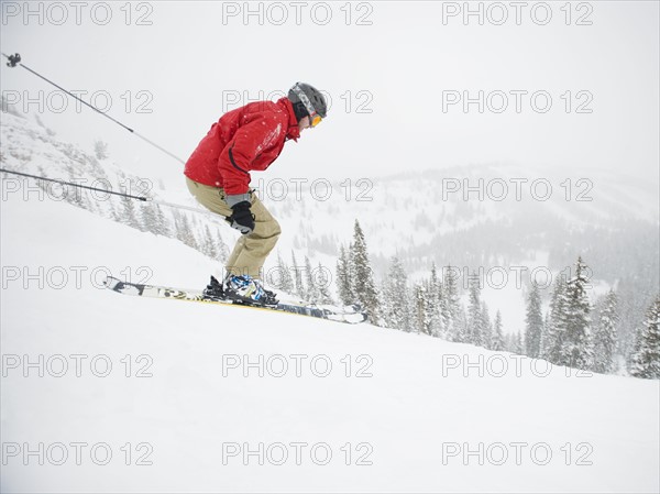 A downhill skier