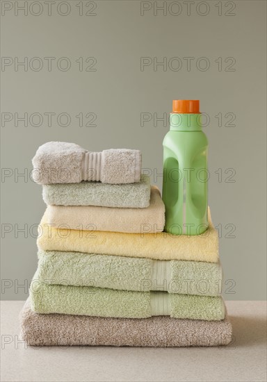 Towels and laundry detergent.