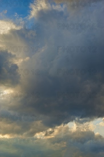 Dark clouds in the sky.