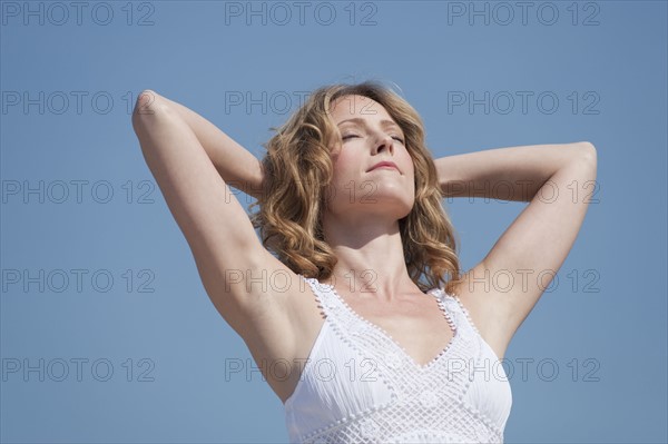 A woman outdoors.