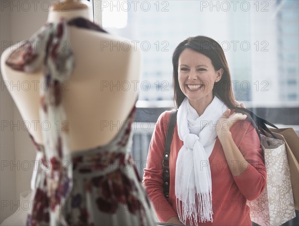 A woman window shopping.
