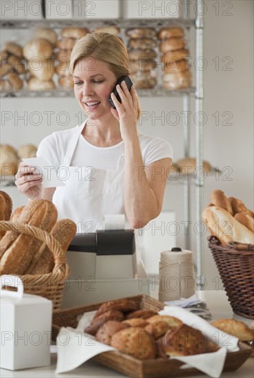 A baker in a bakery.