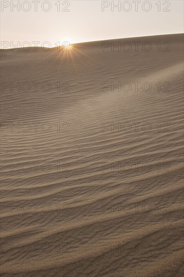 Sand dunes in the desert.