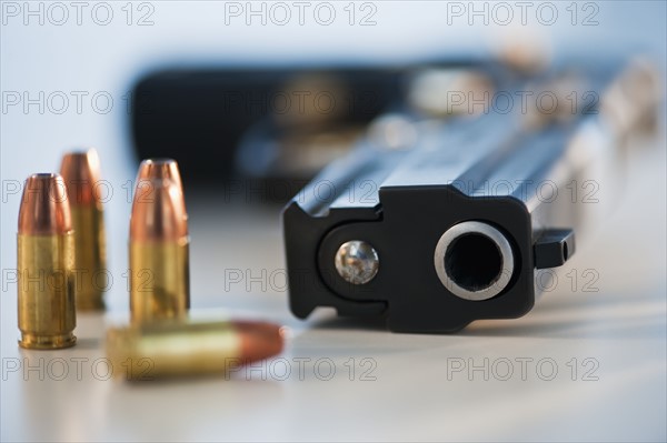 A handgun and ammunition