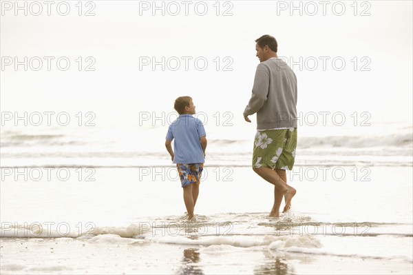 Father and son at the beach