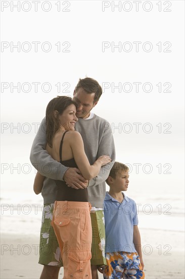 A family at the beach