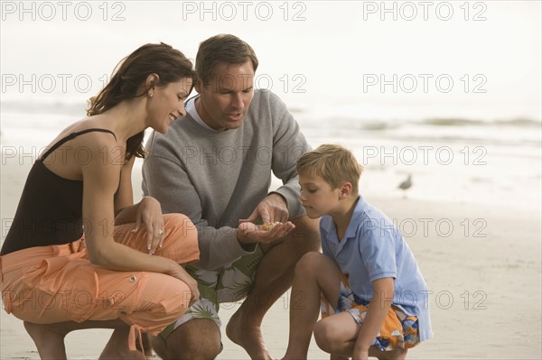 A family at the beach