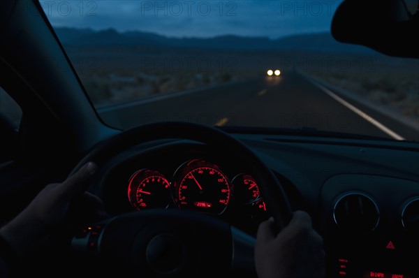 Car going through Death Valley National Park