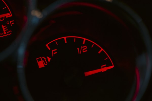 Gas gauge in a car