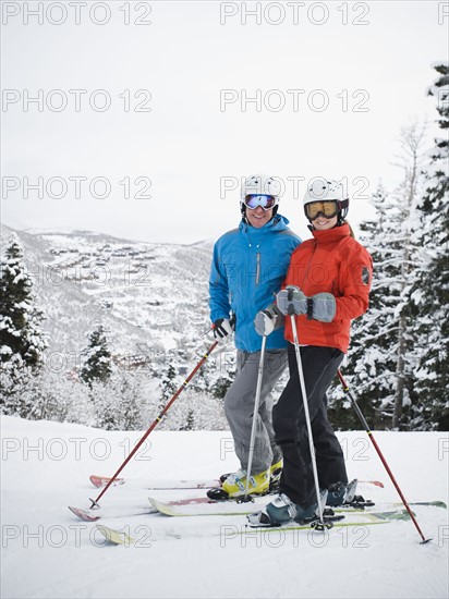 Two downhill skiers