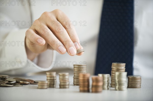 A man sorting change