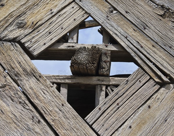 A wooden surface.