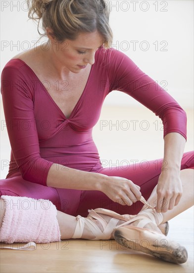 A female ballet dancer.