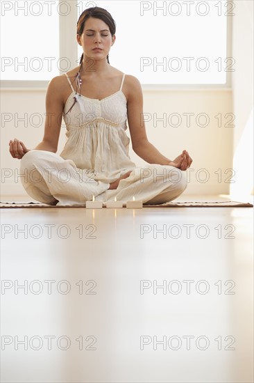 A woman doing yoga