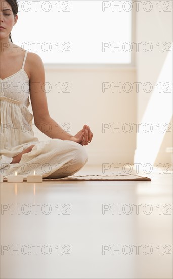 A woman doing yoga