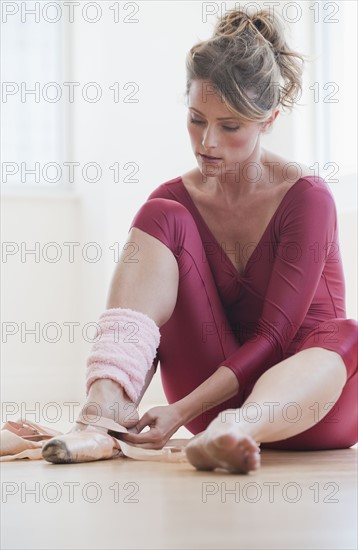 A female ballet dancer.