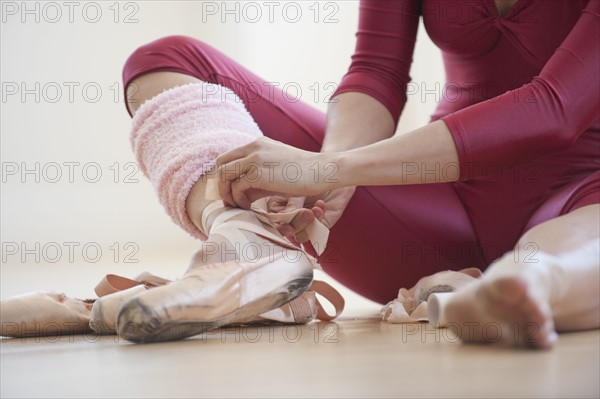 A female ballet dancer.