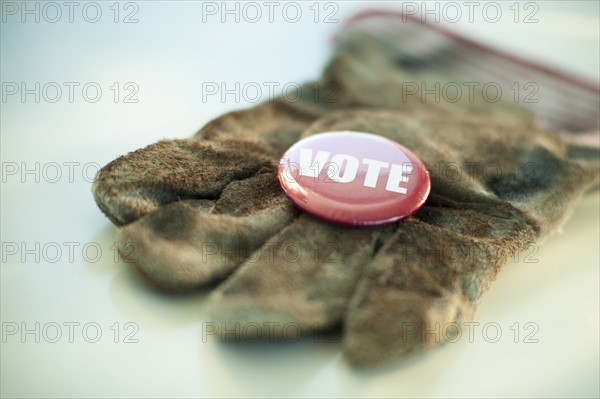 A glove with a Vote button on it.