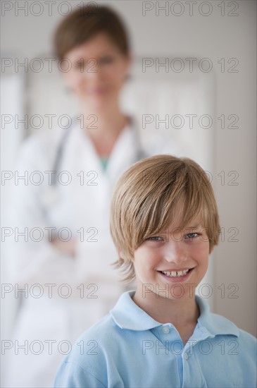 Female doctor with child.