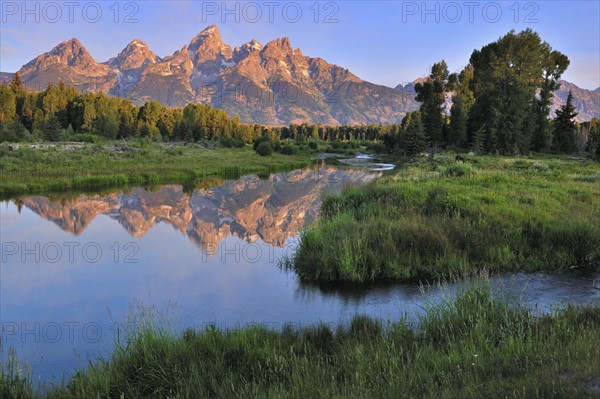 Scenic landscape of mountain valley.