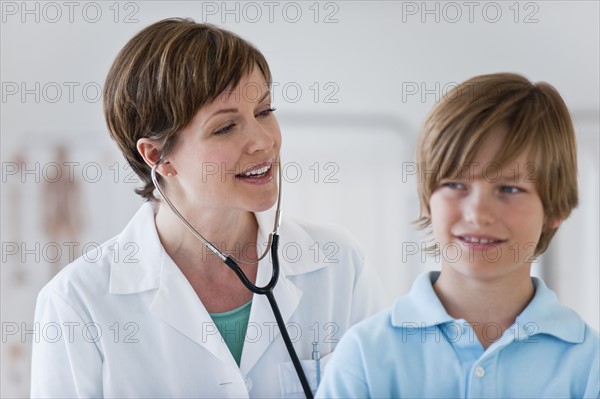 Female doctor with child