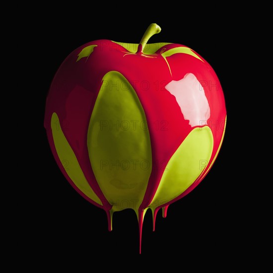 Apple dripping with color