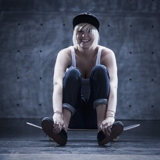 Female skateboarder