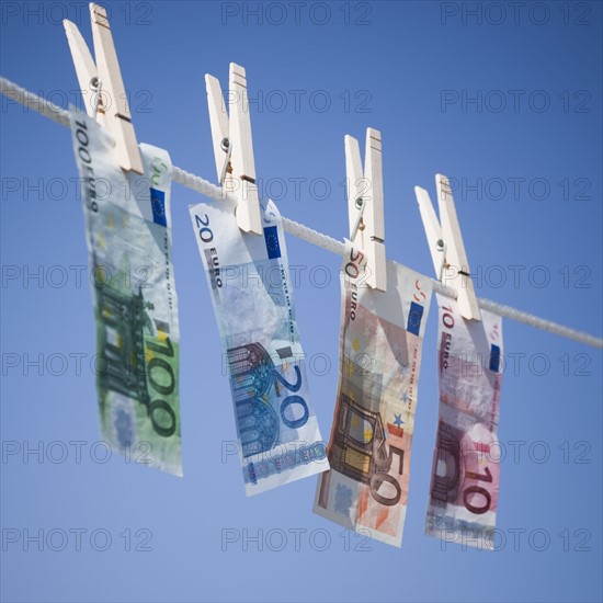 Euros on clothes line