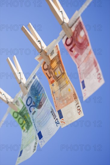 Euro on clothes line